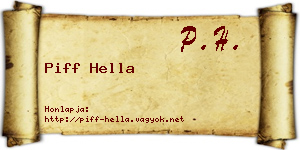 Piff Hella névjegykártya